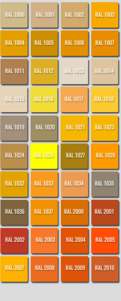 Ral Colours 1000 to 2010