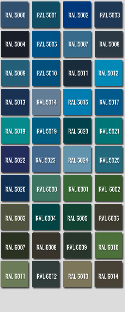 Ral Colours 5000 to 6014