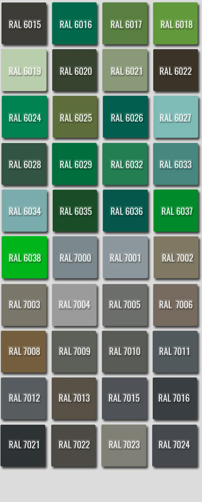 Ral Colours 6015 to 7024